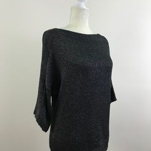 Gap NWT Navy and Metallic ¾ Sleeve Sweater